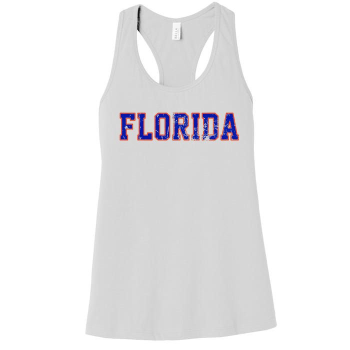 Florida Orange Blue Retro Fl Women's Racerback Tank