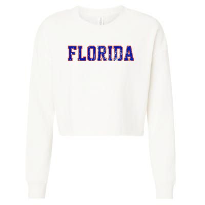 Florida Orange Blue Retro Fl Cropped Pullover Crew