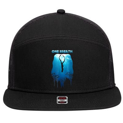 Freediving One Breath Diving Apnea Ocean Free Dive Sea 7 Panel Mesh Trucker Snapback Hat