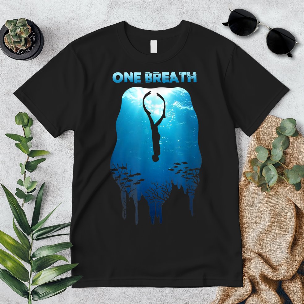 Freediving One Breath Diving Apnea Ocean Free Dive Sea Premium T-Shirt