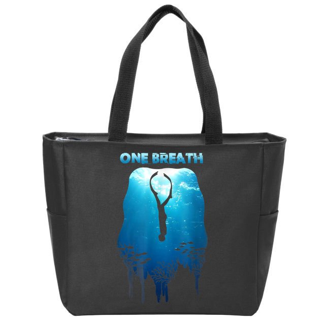 Freediving One Breath Diving Apnea Ocean Free Dive Sea Zip Tote Bag