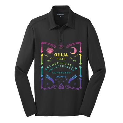 Funny Ouija Board Halloween Costume Silk Touch Performance Long Sleeve Polo