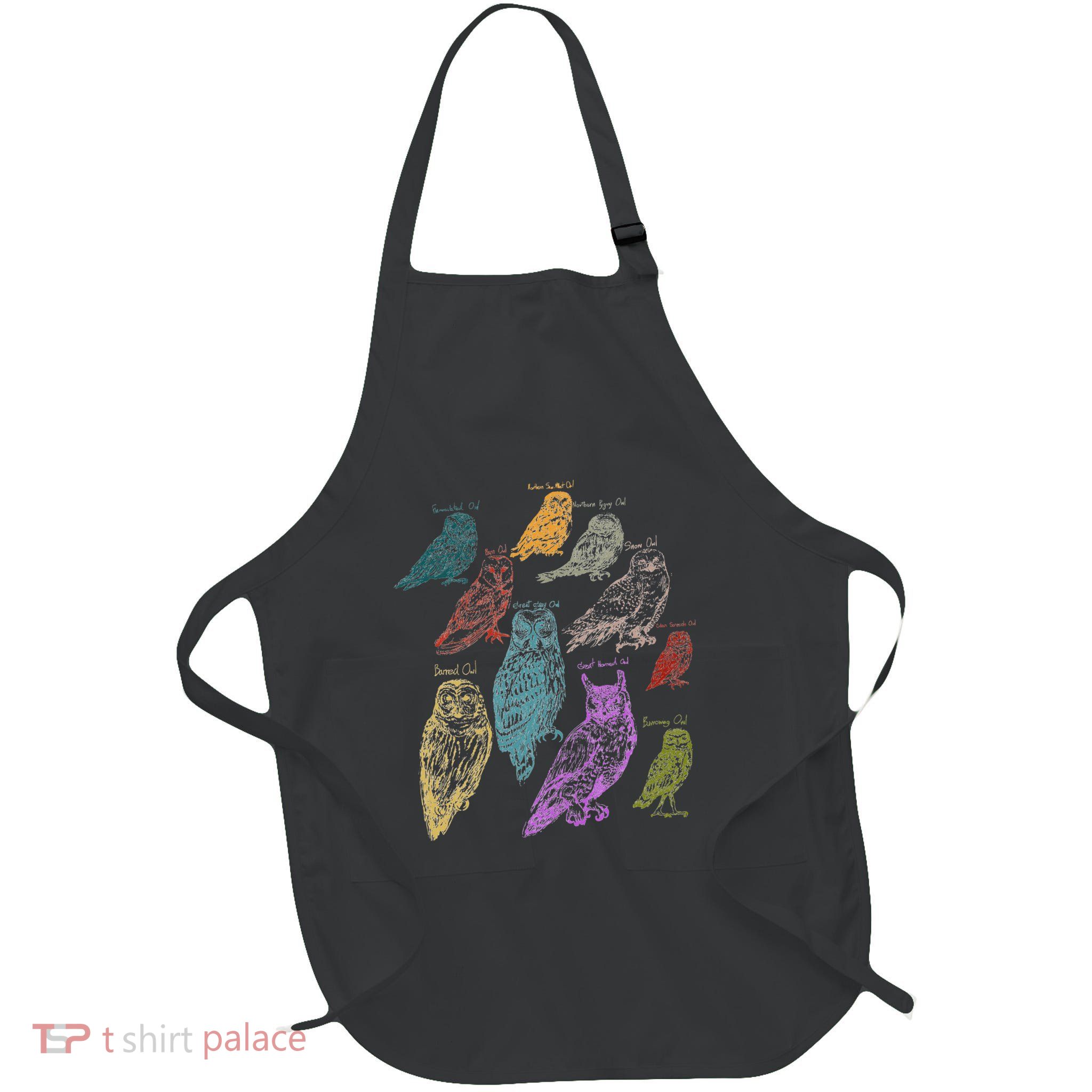 Forest Owl Breed Ornithologist Gift Owl Full-Length Apron With Pockets