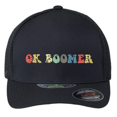 Funny Ok Boomer Gen Z Millennials Vintage Retro Meme Joke Flexfit Unipanel Trucker Cap
