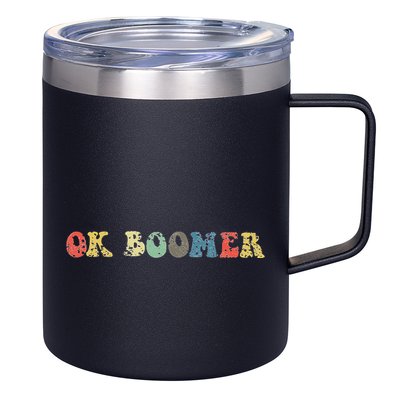 Funny Ok Boomer Gen Z Millennials Vintage Retro Meme Joke 12oz Stainless Steel Coffee Mug