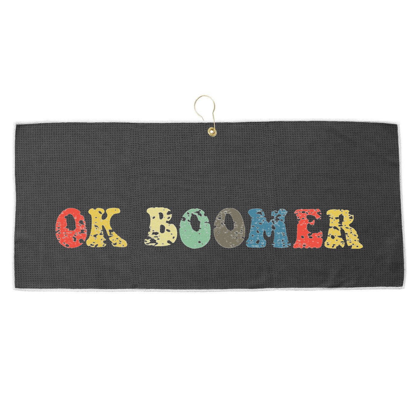 Funny Ok Boomer Gen Z Millennials Vintage Retro Meme Joke Large Microfiber Waffle Golf Towel