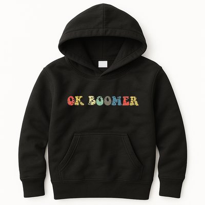 Funny Ok Boomer Gen Z Millennials Vintage Retro Meme Joke Kids Hoodie