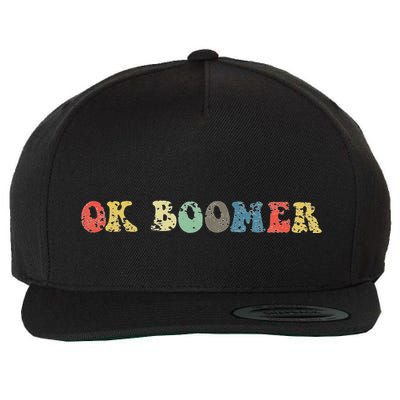 Funny Ok Boomer Gen Z Millennials Vintage Retro Meme Joke Wool Snapback Cap