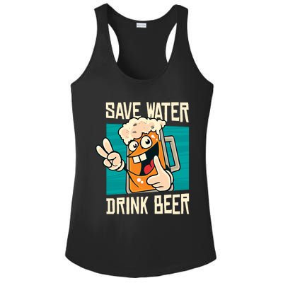 Funny Oktoberfest Beer Mug Save Water Beer! Great Gift Ladies PosiCharge Competitor Racerback Tank