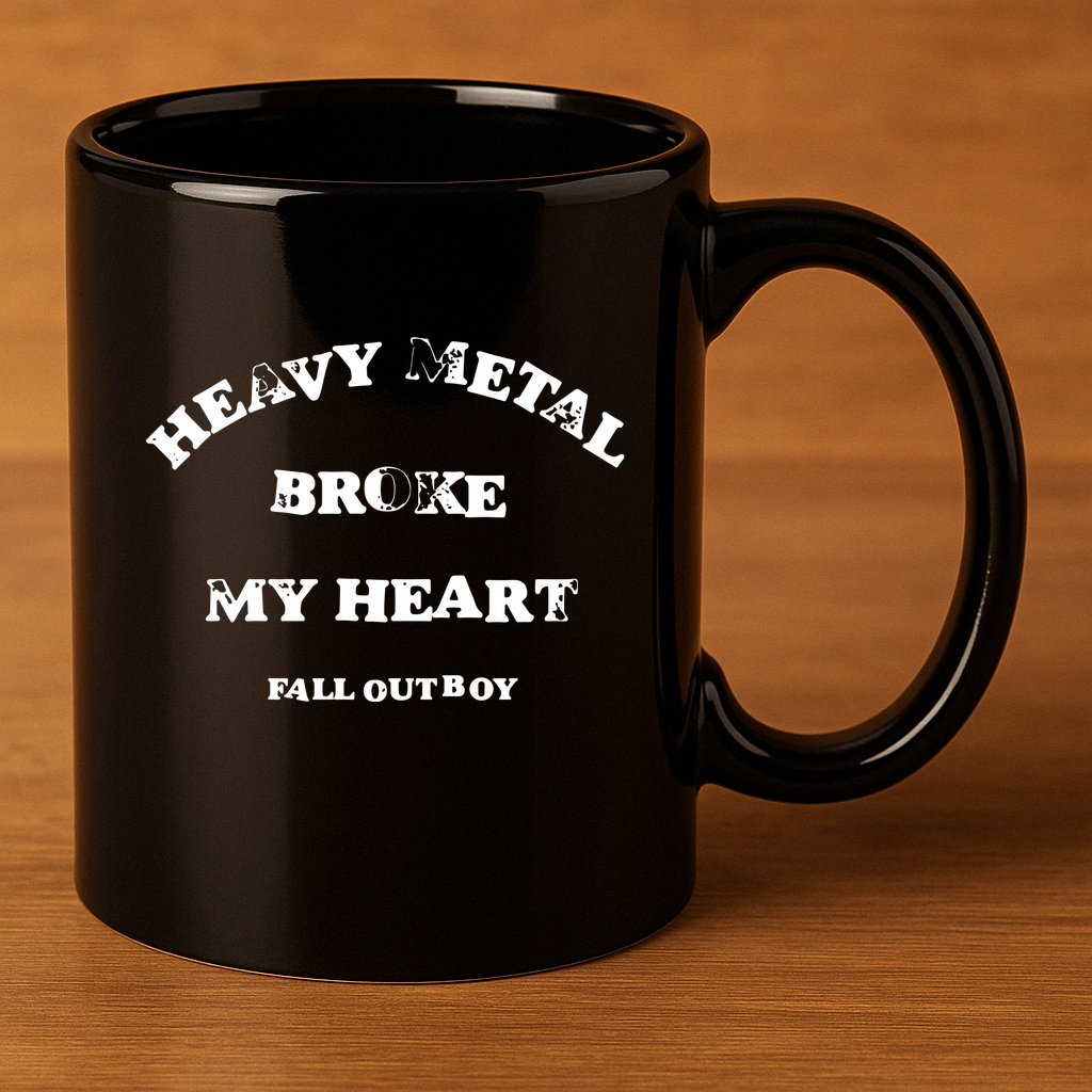 Fall O.U.T Boy Heavy Metal Broke My Heart 2025 11oz C Handle Ceramic Mug