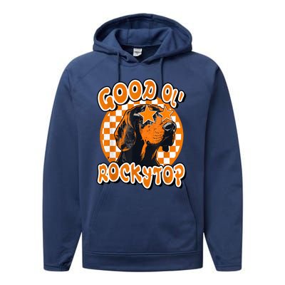 Funny Orange Blooded Tennessee Hound Native Home Tn Pride Performance Fleece Hoodie