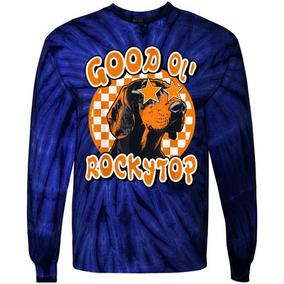 Funny Orange Blooded Tennessee Hound Native Home Tn Pride Tie-Dye Long Sleeve Shirt