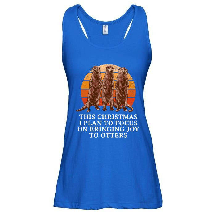 Focus On Bringing Joy Otter Lover Christmas Sea Otter Xmas Gift Ladies Essential Flowy Tank