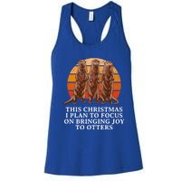 Focus On Bringing Joy Otter Lover Christmas Sea Otter Xmas Gift Women's Racerback Tank