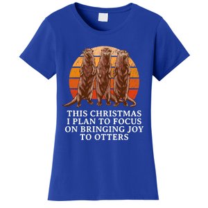 Focus On Bringing Joy Otter Lover Christmas Sea Otter Xmas Gift Women's T-Shirt