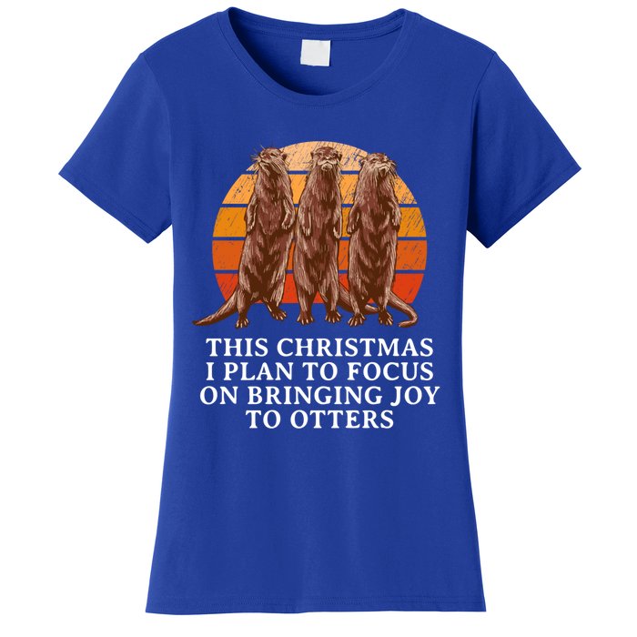 Focus On Bringing Joy Otter Lover Christmas Sea Otter Xmas Gift Women's T-Shirt