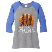 Focus On Bringing Joy Otter Lover Christmas Sea Otter Xmas Gift Women's Tri-Blend 3/4-Sleeve Raglan Shirt