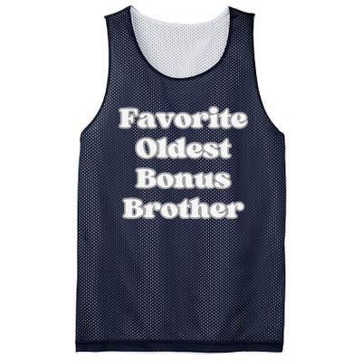 Favorite Oldest Bonus Brother Funny Step Son Blended Family Mesh Reversible Basketball Jersey Tank