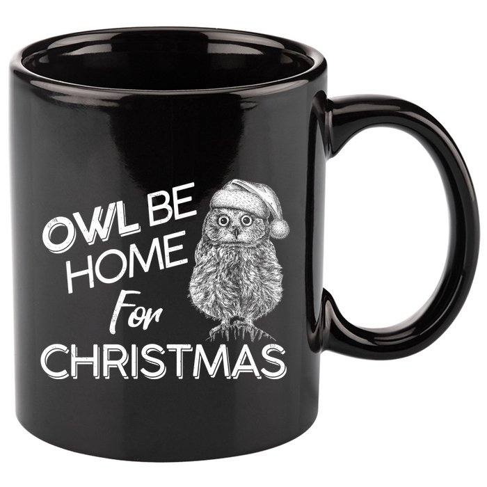 Funny OWL Be Home For Christmas 11oz C Handle Ceramic Mug