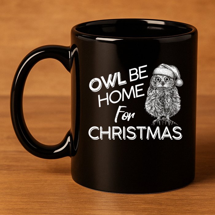 Funny OWL Be Home For Christmas 11oz C Handle Ceramic Mug
