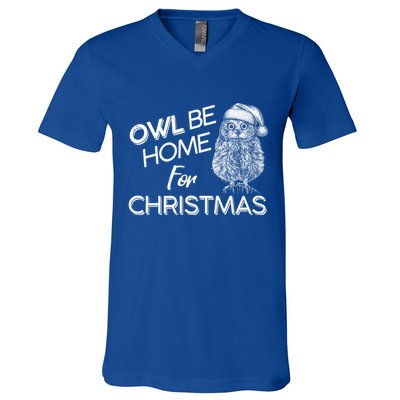 Funny OWL Be Home For Christmas V-Neck T-Shirt