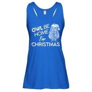 Funny OWL Be Home For Christmas Ladies Essential Flowy Tank