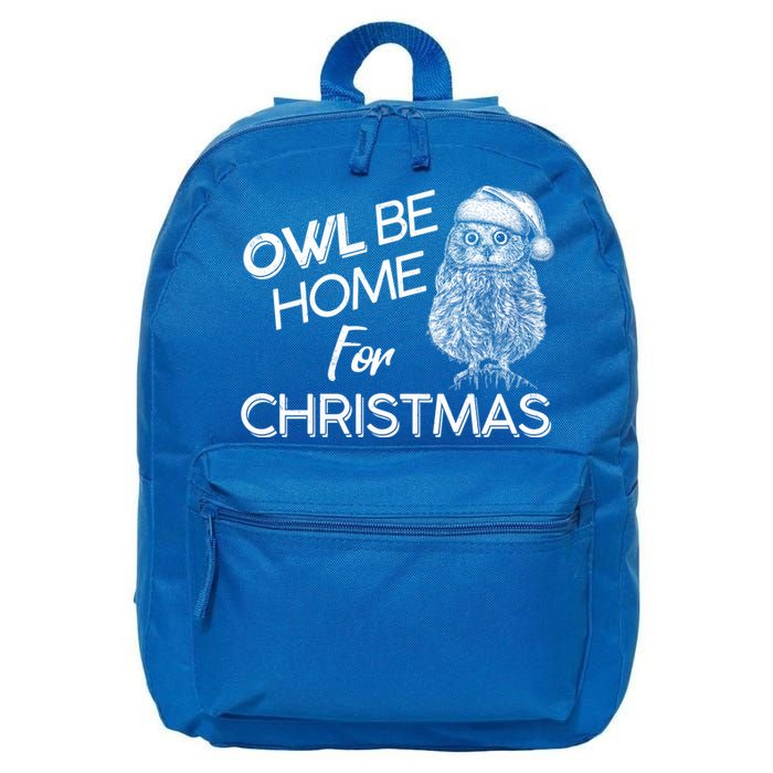 Funny OWL Be Home For Christmas 16 in Basic Backpack