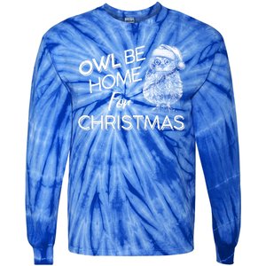 Funny OWL Be Home For Christmas Tie-Dye Long Sleeve Shirt