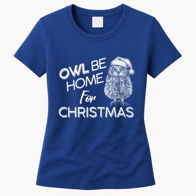 Funny OWL Be Home For Christmas Womens T-Shirt