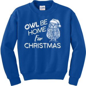 Funny OWL Be Home For Christmas Kids Sweatshirt