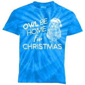 Funny OWL Be Home For Christmas Kids Tie-Dye T-Shirt