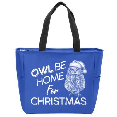 Funny OWL Be Home For Christmas Zip Tote Bag