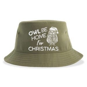 Funny OWL Be Home For Christmas Sustainable Bucket Hat