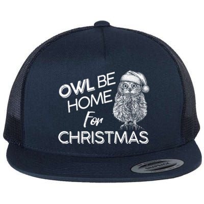 Funny OWL Be Home For Christmas Flat Bill Trucker Hat