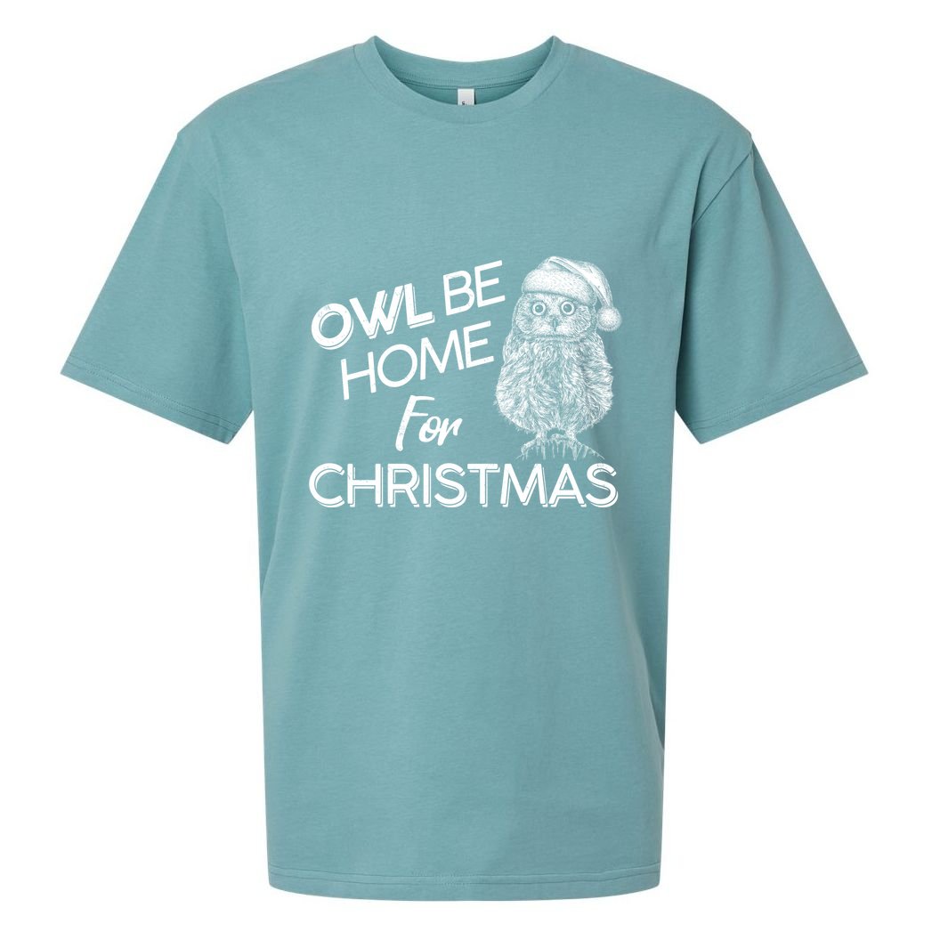 Funny OWL Be Home For Christmas Sueded Cloud Jersey T-Shirt
