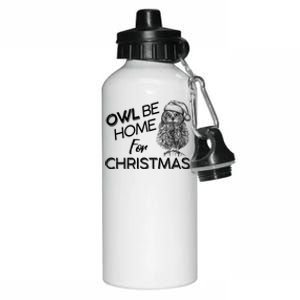 Funny OWL Be Home For Christmas Aluminum Water Bottle