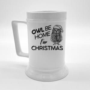 Funny OWL Be Home For Christmas Beer Stein