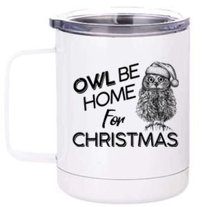 Funny OWL Be Home For Christmas 12 oz Stainless Steel Tumbler Cup