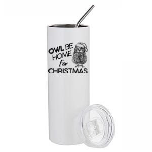 Funny OWL Be Home For Christmas Stainless Steel Tumbler