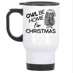 Funny OWL Be Home For Christmas Stainless Steel Travel Mug