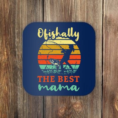 Fisherwoman Ofishally Best Mom Fishing Fisher Woman Mamax Coaster