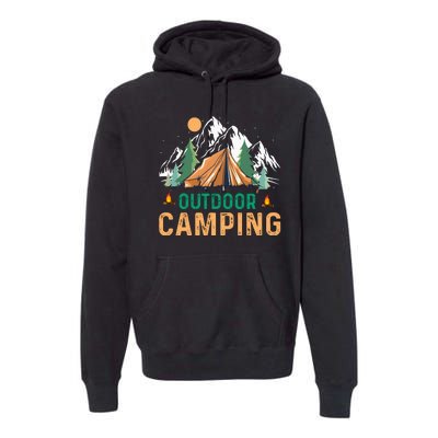 FUNNY OUTDOOR CAMPING VINTAGE Premium Hoodie