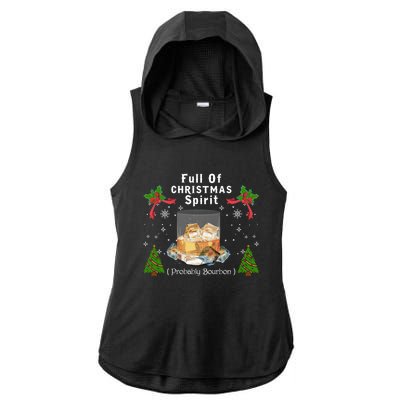 Full Of Christmas Spirit Clothing Funny Xmas Holiday Gifts Ladies PosiCharge Tri-Blend Wicking Draft Hoodie Tank