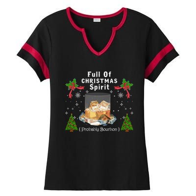 Full Of Christmas Spirit Clothing Funny Xmas Holiday Gifts Ladies Halftime Notch Neck Tee