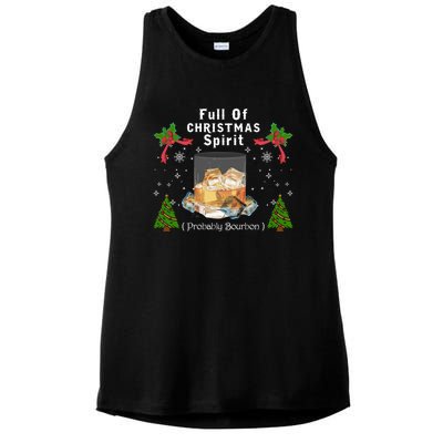 Full Of Christmas Spirit Clothing Funny Xmas Holiday Gifts Ladies PosiCharge Tri-Blend Wicking Tank