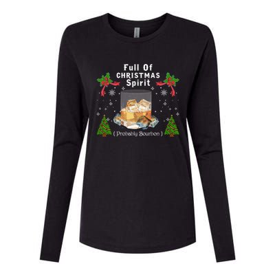 Full Of Christmas Spirit Clothing Funny Xmas Holiday Gifts Womens Cotton Relaxed Long Sleeve T-Shirt