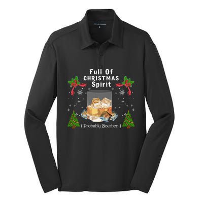 Full Of Christmas Spirit Clothing Funny Xmas Holiday Gifts Silk Touch Performance Long Sleeve Polo