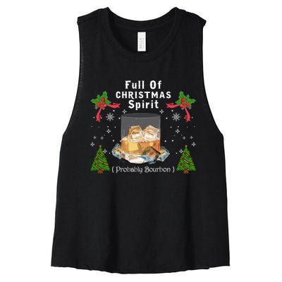 Full Of Christmas Spirit Clothing Funny Xmas Holiday Gifts Women's Racerback Cropped Tank