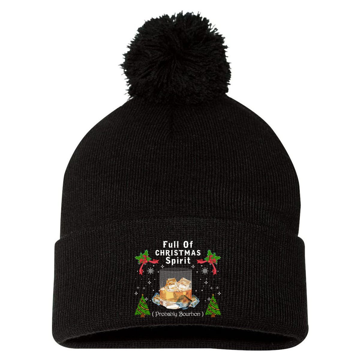 Full Of Christmas Spirit Clothing Funny Xmas Holiday Gifts Pom Pom 12in Knit Beanie