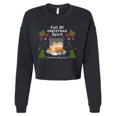 Full Of Christmas Spirit Clothing Funny Xmas Holiday Gifts Cropped Pullover Crew